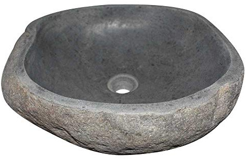 MP - Lavabo de piedra natural (canto de río, para instalar, diámetro 40/50 cm)Puedes elegirlo según las fotos.