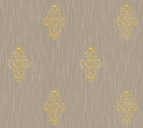 Architects Paper 319464 - Carta da parati con motivo barocco, Beige Metallic, 10,05 x 0,53 m
