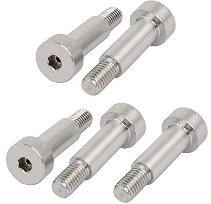 Sourcingmap 304 Stainless Steel Hex Socket Shoulder Bolt 10mm Shoulder Dia 25mm Shoulder Length M8 Thread 5pcs