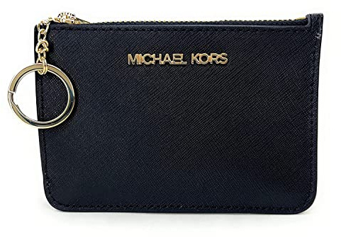 Michael Kors Jet Set Travel Small Top Zip Coin Pouch con ID Holder in Pelle Saffiano