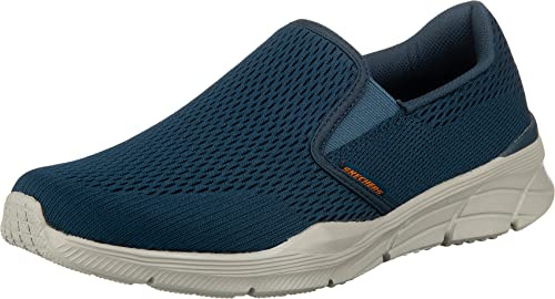 Skechers EQUALIZER 4.0 TRIPLE-PLAY, Zapatillas sin cordones para Hombre, Navy Engineered Mesh/Orange Trim, 43 EU