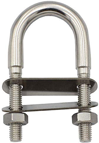 U-Bolzen mit 2 Platten und 2 Muttern DIN934 M8 X 52 mm - (1 Stück) - Edelstahl A4 - Bügelbolzen, Gewindebügel I BOOTSTEILE BRAUER®