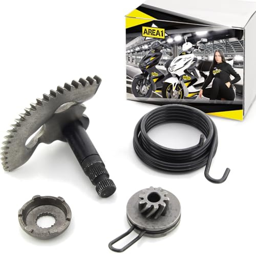 Area1 Juego de reparación de pedal de arranque (piñón/arrastre/muelle) 50 ccm 2T motores compatible con Aerox Jog Neos Slider BWs Italjet F12 F15 461 K2