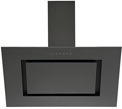 Respekta Campana extractora/Campana inclinada de 90 cm/Cubierta de acero inoxidable en negro/Función de extracción y recirculación / CH42090BSA / A / 42-62 dB