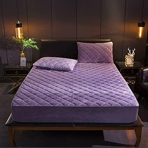 HAIBA Warm Flanell Spannbettlaken 120x200 bis 30cm Lila für Boxspringbetten | Weicher Fleece Matratzenschoner geräuschlos atmungsaktiv für Boxspring 30cm tiefe Tasche mit Randgummi