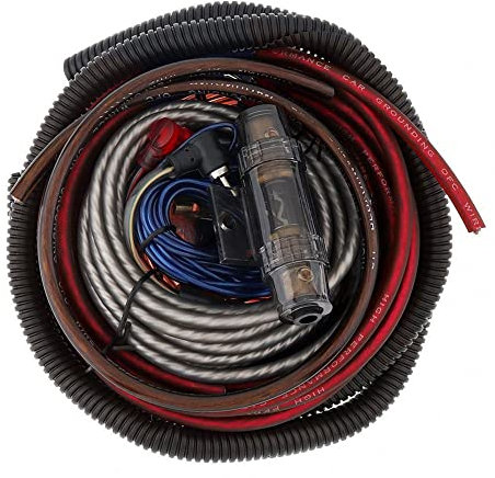 MOCNT Kit de Cableado Amplificador de Automóviles 8 Guage GA AWG Audio Subwoofer Cable de Instalación Coche RCA Cable de Alimentación Alambre Altavoz AGU Fusible 1800W