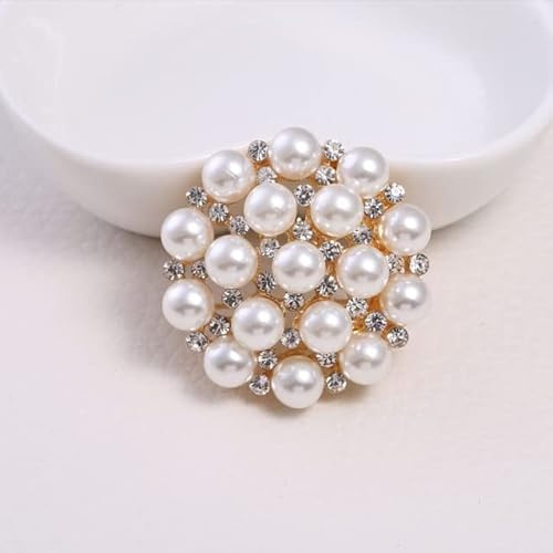 VIROYA Damen-Brosche, wunderschöne Anstecknadel, Vintage-Perlenkranz, große Perle, gefallene Blätter, Brosche, Schmuck, Gold