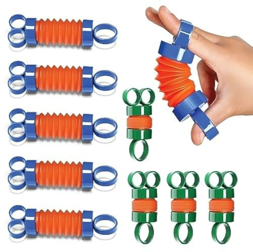 Finger Poppers Fidget Toys für Kinder, Hand Übungen Pop Tube Mini Fidget Toys, Fingerspielzeug, Sensorisches Spielzeug für Jungen und Mädchen, Fingerstärker und Therapeutisches Spielzeug, 10er-Set
