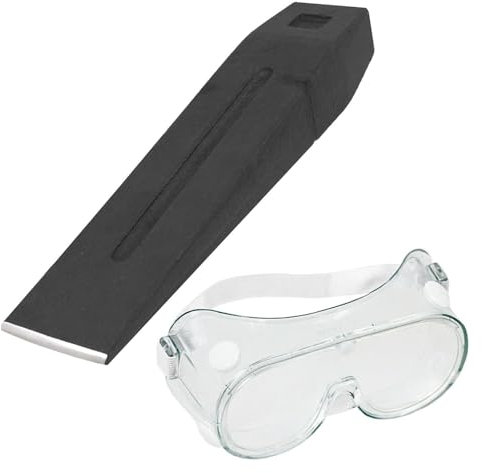 SPARES2GO Log Splitter Chisel Wedge 2.5KG 6lb 10 Wood Splitting Maul + Adjustable Safety Goggles Kit