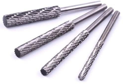 4PCS Rotary Grat Cutter High Speed ​​Stahl Dreh Datei 3x 3/4/5/6mm for Dremel Zubehör Fräser Bohrer Gravur Bits