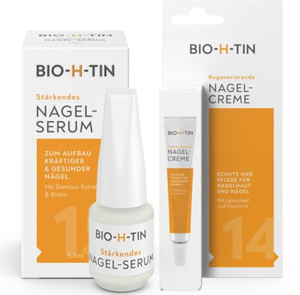 BIO-H-TIN stärkendes Nagel-Serum (3,3 ml) & Nagelcreme - Zum Aufbau kräftiger & gesunder Nägel in nur 4 Wochen