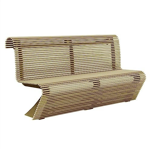 WAOCEO Metallbank Outdoor-Parkbank, 70,8-Zoll-Creative-Art-Freizeitstuhl mit Rückenlehne, Moderne Metall-Rundrohrbank for 3 Personen, Gold Gartenbank Sitzbank