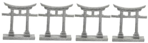 BESPORTBLE 4pezzi Decorazione Acquario Paesaggio Ornamento Per Giardino e Statua Da Esterno Simulazione Di Torii Per Pesci