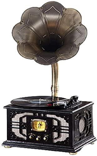 ROLTIN Giradischi retrò, grammofono, grammofono Classico Vintage retrò Giradischi in Vinile Forma fonografo Altoparlante Stereo Suono