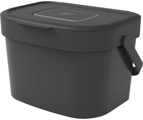 6L Food Waste Kitchen Compost Caddy Bin Wall Mountable Caddy With Handle & Built In Carbon Filter (1)