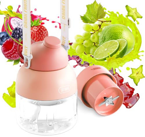 ATCROSS Batidora portátil personal recargable por USB para batidos y batidos, mini licuadora para llevar con 10 cuchillas de 16 onzas, licuadora de frutas pequeña para el hogar, viajes, deportes,