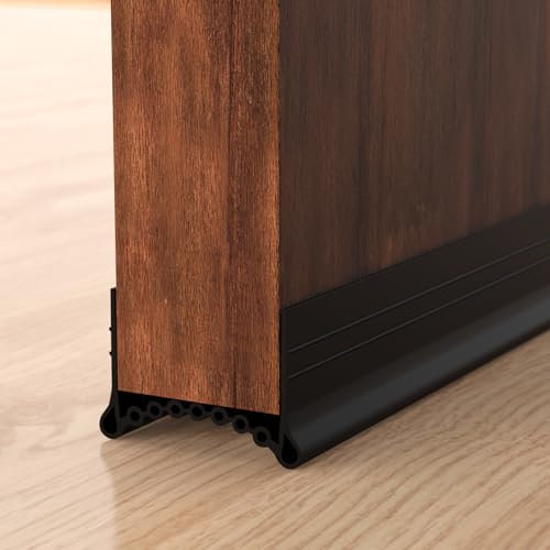 SUNMON Silicone Door Draft Stopper, 39.6 inches Upgraded Seal Blocker, Under Door Sweep Weather Stripping（Black）