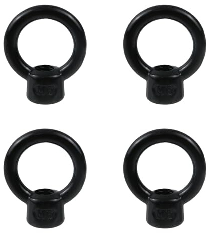 Oedema 4 Pcs M6 Lifting Eye Nut Female Thread 304 Stainless Steel Round Shape Eye Bolt for Home Repairs Rope Fitting