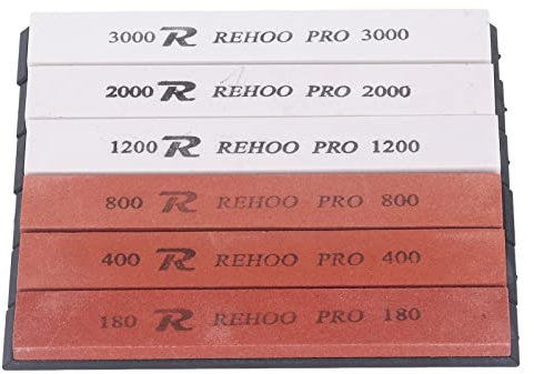 Lot de 6 pierres à aiguiser corindon multifonction 80 400 6 pièces pierre à angle fixe pour aiguiser 800 1200 2000 3000 affûtage de grain