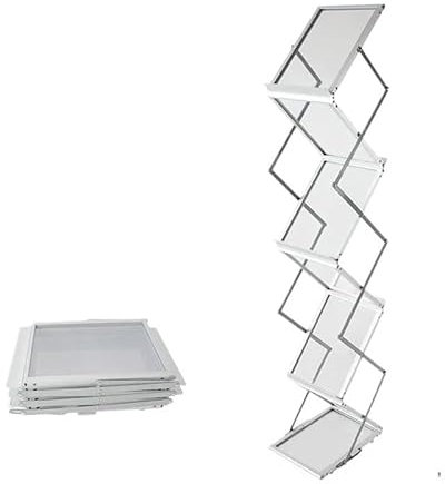 ZRHWSPD Zeitungsständer Klappbares Informationsregal Katalog zur Veröffentlichung Zeitschriftenständer Landing Exhibition Display Regal Bücher- und Zeitungsregal(Aluminum 6 Layers)