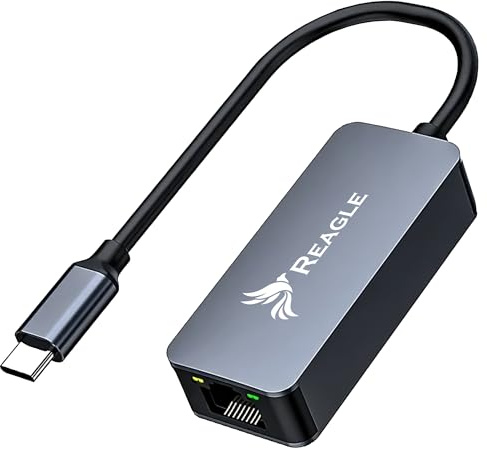 ​Reagle USB-C auf 2,5G Ethernet Adapter – Aluminium Netzwerkadapter mit 2500 Mbps für MacBook, iPad Pro, Dell XPS, Surface