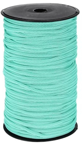 QUARKZMAN Cuerda de Polipropileno Trenzada Exterior 5mm 100M Azul Claro | Cuerda Persiana Enrollable, Cordón para Tendedero, Camping, Senderismo y Actividades al Aire Libre