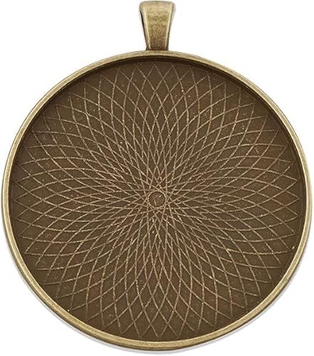 5 Stück bronzefarbene extra große 50 mm Anhängersockel 5,1 cm anpassbare Blanko-Einstellungen, Lünette, Weihnachtsschmuck, Schmuckherstellung, Charms, Perlenstickerei und Schmuckherstellung