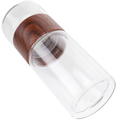 HOODANCOS Vaso Portátil de Vidrio Infusor Integrado y Capacidad de 300 Ml, Filtro Doble para Preparar Infusiones y Bebidas Saludables en Cualquier Lugar Color Aleatorio