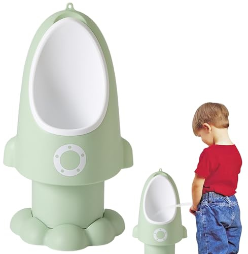 Urinoir pour tout-petits pot réglable anti-pulvérisation pour bébé avec forme de dessin animé amusant à suspendre/debout facile à nettoyer pot d'entraînement pour garçons de 1 6 ans vert
