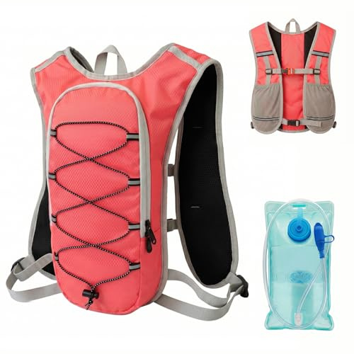HAWILAND Trinkrucksack mit 2L Trinkblase, Leichtgewicht Trinkweste Wasserrucksack für Damen & Herren, Trinkrucksack Reflektierend für Trailrunning, Marathon, Wandern, Joggen