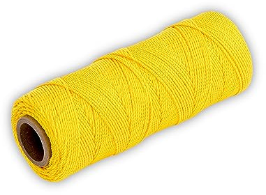 MARSHALLTOWN Twisted Nylon Mason's Line, 304.8 m, Size 18, Yellow, ML585