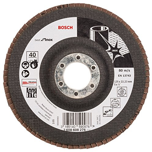 Bosch Professional Faecherschleifscheibe X581 Best for Inox 125mm Korn 40, 1 Stk.