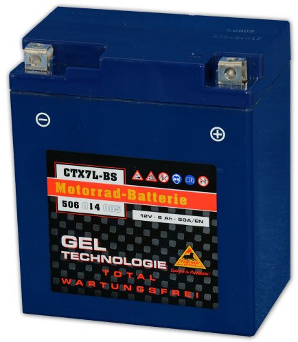 Panther GEL Batterie 12V 6Ah 100A YTX7L-BS Motorradbatterie DIN 50614 CTX7L-BS