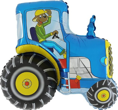 Blauer 31-Zoll-Traktor Geformter Folie-Ballon (CS140) [Spielzeug]