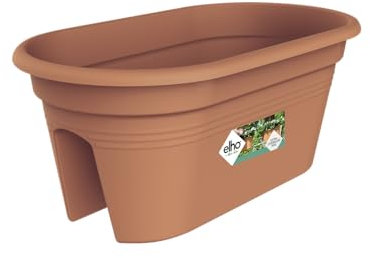 Elho Green Basics Flower Bridge 55 - Jardinera por Balcón Exterior - Ø 54.5 x H 22.8 cm - Marrón/Mild Terra