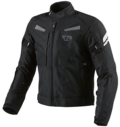 JET Blouson moto imperméable avec armure veste moto multi fonctionnel textile (Noir, 8XL (EU 66-68))