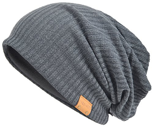 Homme Coton Bonnet Slouch Calotte Hip-Hop Hiver Chapeau d'été (011s-Gris, Taille M)