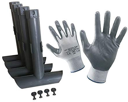 4 Contenitori Esche Topicide Velenose Ristoramatic HACCP. Distributore Erogatore per Ratti e Topi. Omaggio Guanti da Lavoro NBR. Colore Grigio