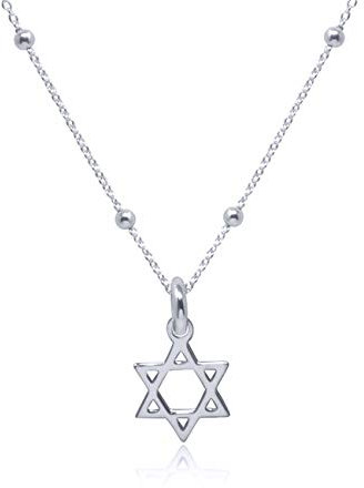 WANDA PLATA Davidstern Kette Anhänger für Junges Mädchen, Damen Echt 925 Sterling Silber Halsband Choker, kleiner David Anhänger