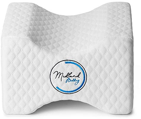 Knee Pillow for Sleeping on Side Memory Foam Contour Leg Pillow - Pain Relief for Lower Back, Knee and Joint Discomfort. Leg Cushion for Side Sleepers