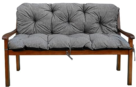 Garden Factory Gartenbankauflage Bankauflage Bankkissen Sitzkissen Polsterauflage V2 (150x60x50, Grau)