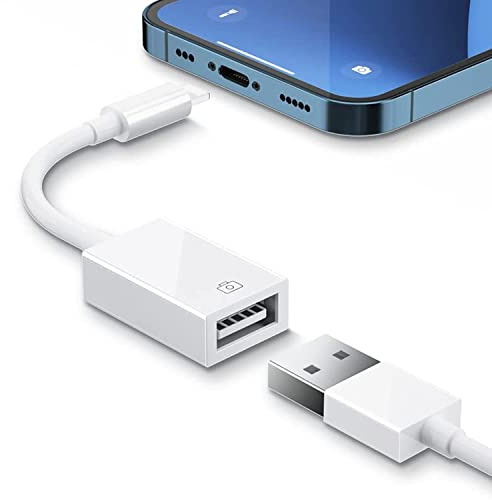 Lightning-USB-Kameraadapter, USB-3.0-OTG-Datenkabeladapter für iPhone/iPad, unterstützt Hubs, MIDI-Keyboard, Maus, Kartenleser, USB-Ethernet-Adapter, iOS 9.2 bis 13
