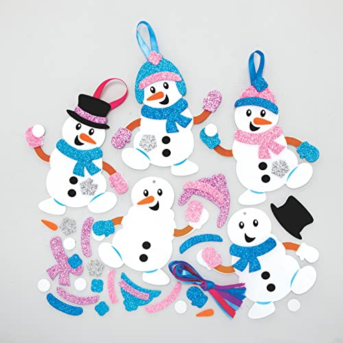 Baker Ross Snowman Mix and Match Kits - Pack of 8, Christmas Arts and Crafts and Christmas Decorations for Kids (FC118)