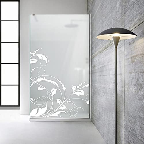 Aqua Roy INOX, Modell LA Vie White, Größe 120 cm ab 70/80/90/100/110/120, Walk in Duschwand Duschabtrennung 8 mm satiniertes Glas mit NANO-beschichtetem sandgestrahltem Muster (120x195 cm)