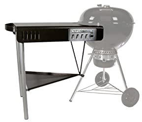 BBP Carbono ® Tisch für Holzkohlegrills mit Zusätzlichem Tablett Zubehör Gültig für Weber Master Touch BBQ und Kettle Outdoor Gartenmöbel 80 x 80 x 60 cm. Passend für Weber Grill 57 und 47 cm Ø
