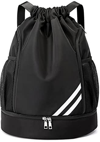 Mochila con Cuerdas,Deporte Resistente al Agua | Bolsas cordón para Gimnasio con Bolsillo Lateral | Mochila Cuerdas Resistente al Agua para Hombres y Mujeres