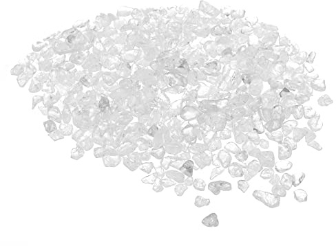 sourcing map 200g/0.44lb 5-7mm Getrommelte Späne Steine Natürlich Gebrochen Kristall Quartz Unregelmäßig Poliert Steine Kies Dekoration für Aquarium Pflanzen Vase Füller Weiß