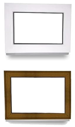 Kunststofffenster - Festverglasung - Fenster - innen weiß/außen golden oak - BxH: 80 x 45 cm - 800 x 450 mm - 2 fach Verglasung - 60 mm Profil