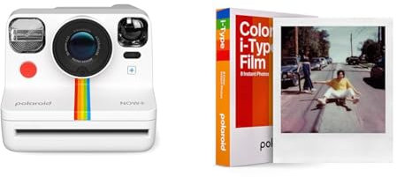 Polaroid Now+ Gen 2 Camara Instantánea, Blanco, Sólo cámara & Película Instantánea Color para i-Type, Multicolores (Película de Color), Paquete Individual (8 Fotos)