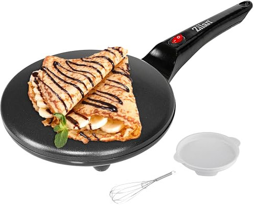 Zilan Crepes Maker | manico Cool Touch | rivestimento antiaderente | diametro 20 cm | Creperie | Crepes Machine | Crepesmaker | Galettes | Padella per crepes | 700 Watt